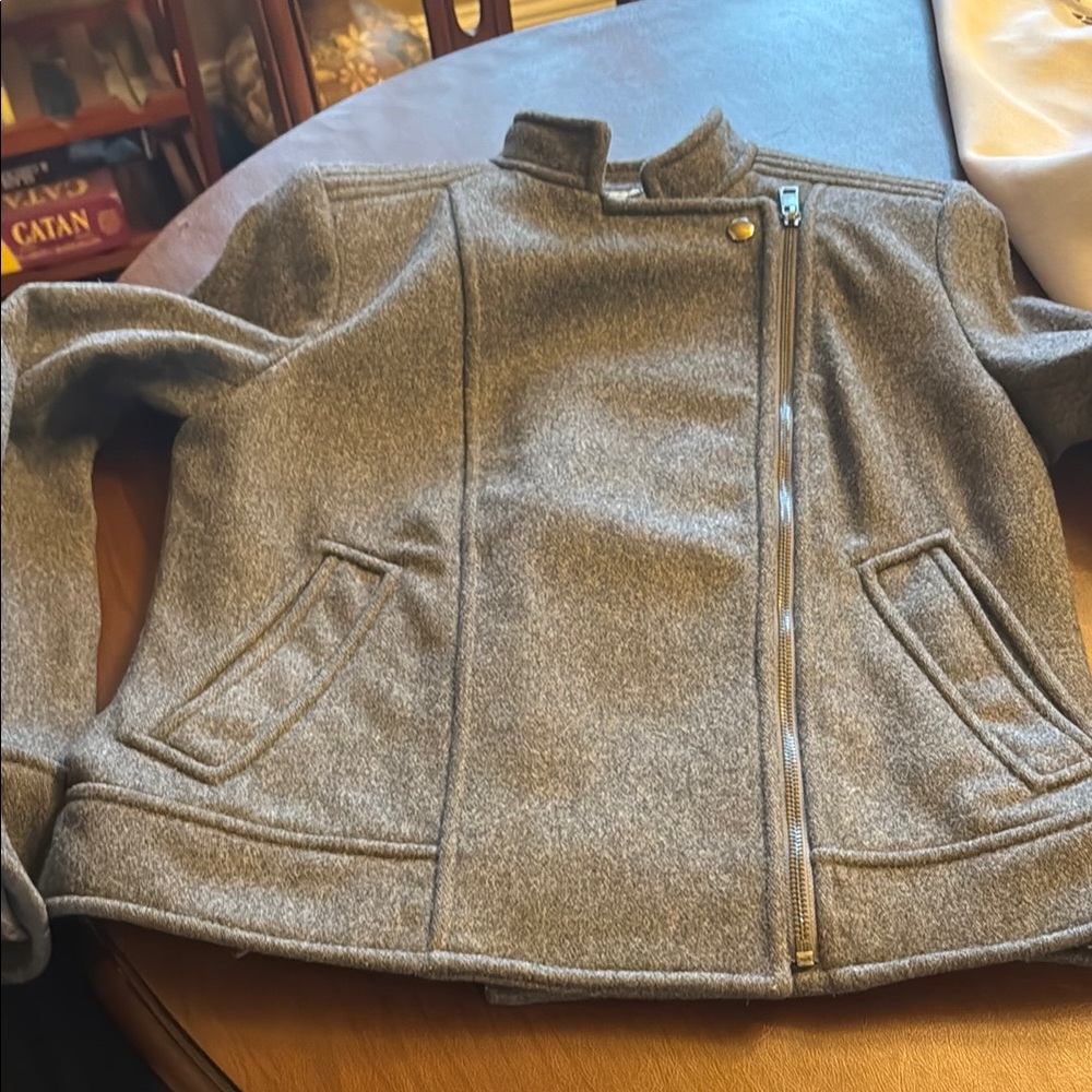 Banana Republic women’s moto Charcoal Jacket - Picture 4 of 10